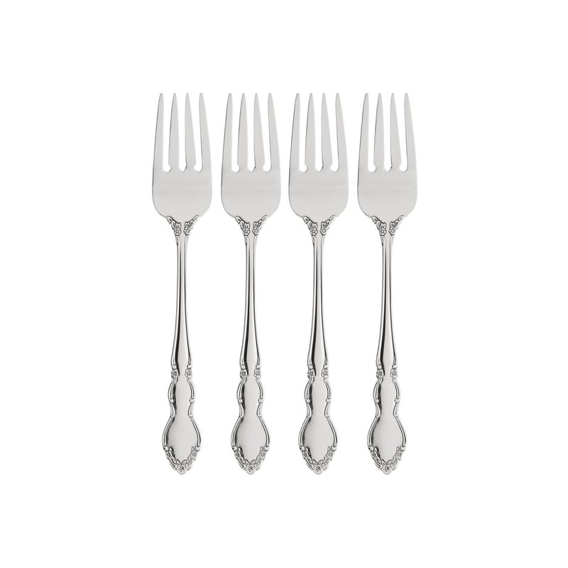 Oneida Dover Fine Flatware Salad Forks, Set of 4 , 18/10 Stainless Steel, Silverware Set, Dishwasher Safe - Image 1